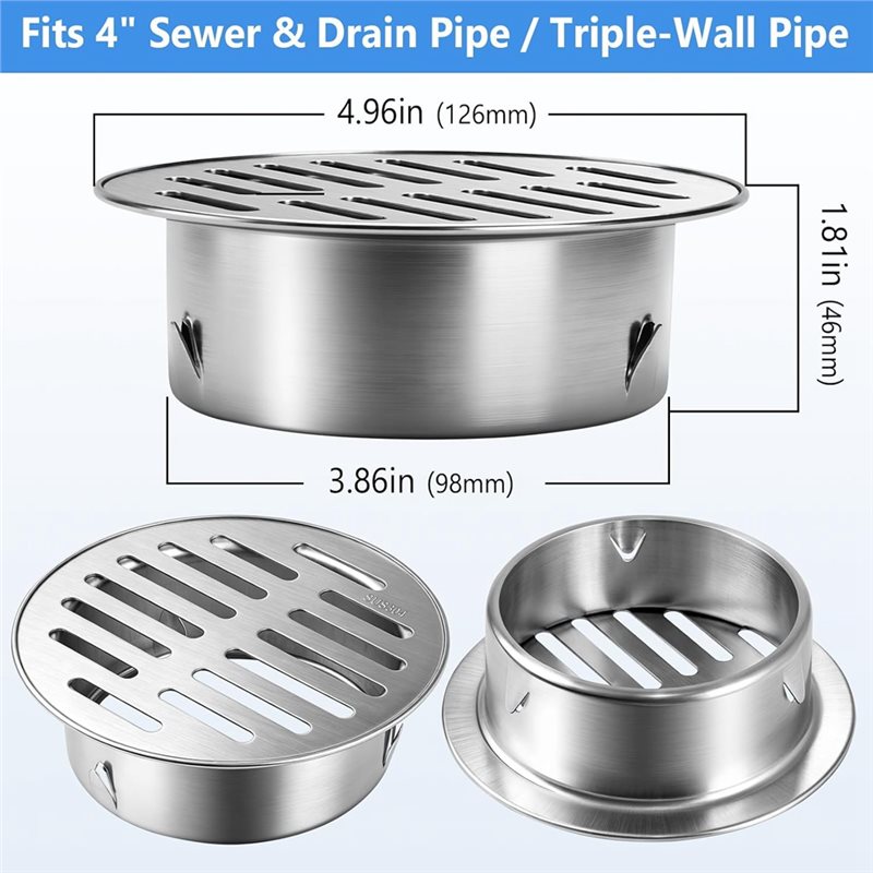 RMWIN-Round 4 Inch 304 Stainle - огляд і ціна Drain Pipe Clip