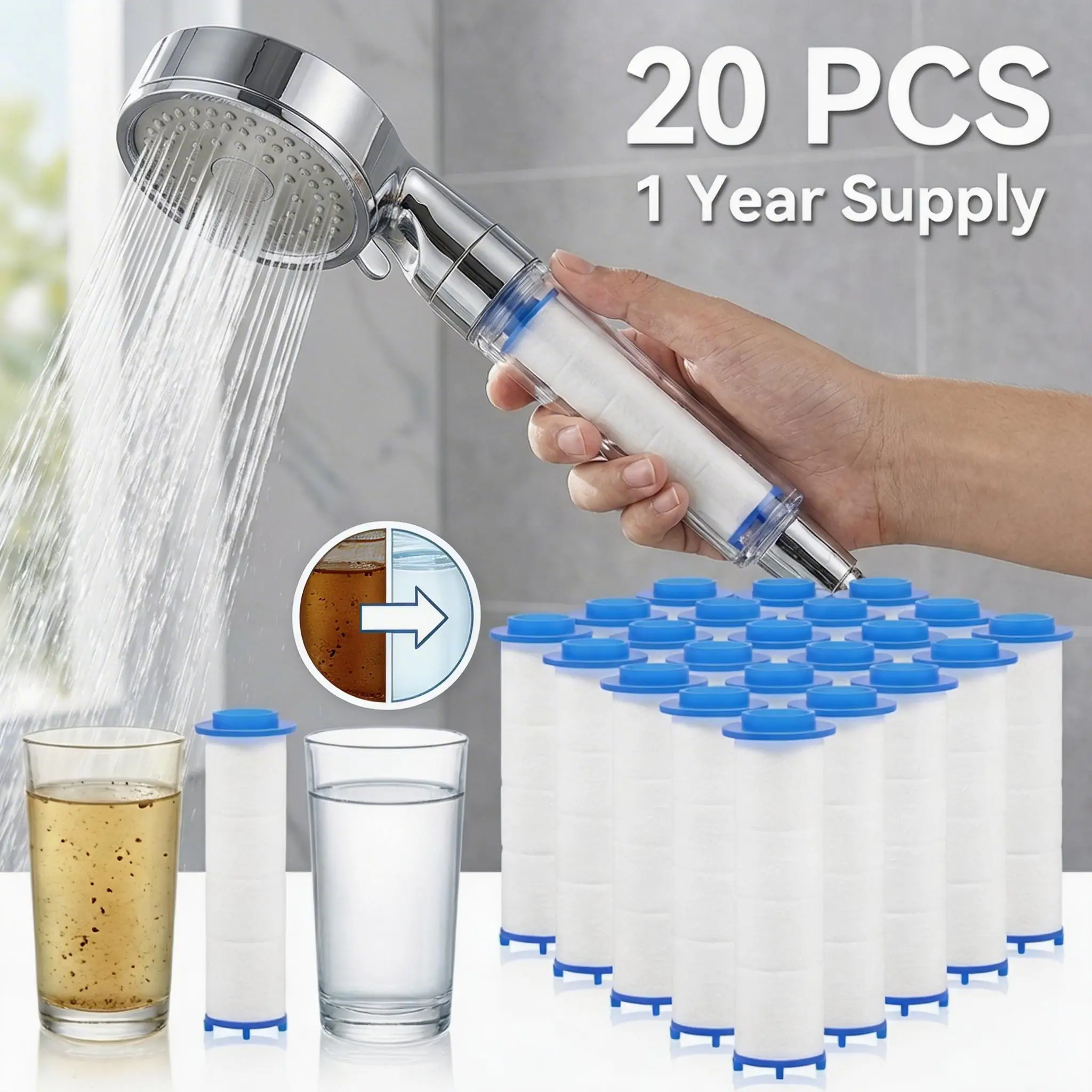 20Pcs Shower Head Filter PP Co - огляд і ціна Shower Valve Cartridge
